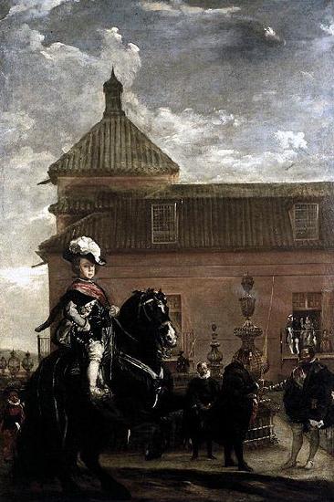 Diego Velazquez Prince Baltasar Carlos with the Count-Duke of Olivares at the Royal Mews oil painting image